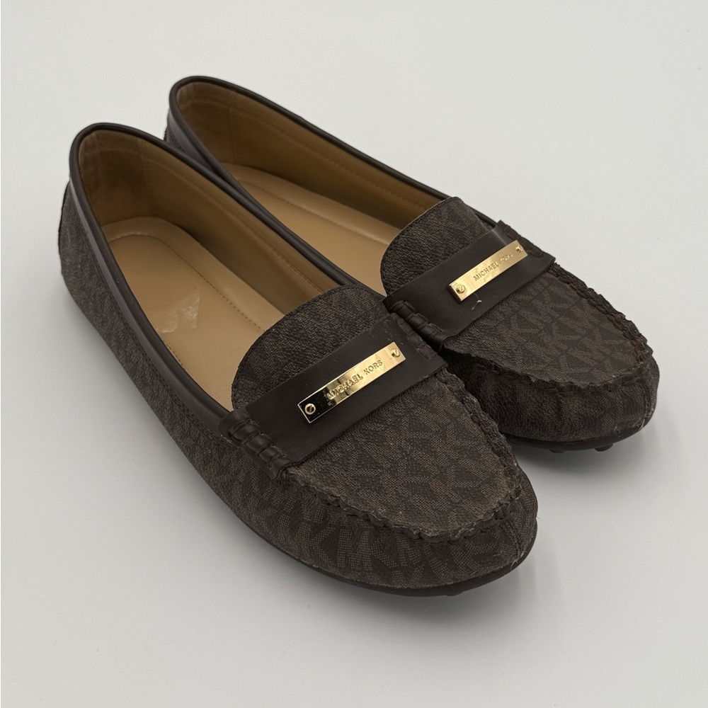 MICHAEL KORS | Dark Brown Monogram Loafers